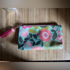 Spartina 449 Floral Zip Pouch Clutch Tassell